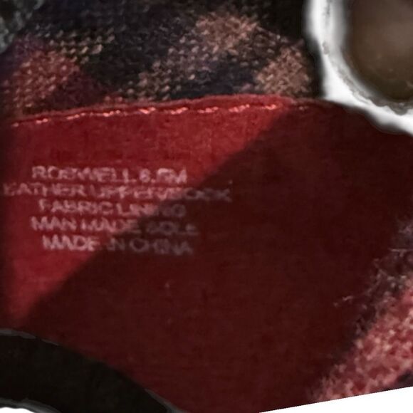 OTBT Mid Calf Mixed Media Boots Taupe Suede Black Leather Block Heel Stacked Hee - Picture 7 of 8